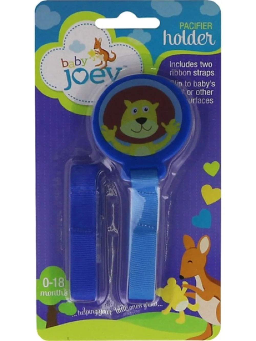 Baby Joey, Baby Wipes Travel Case Blue, 3x1Ct And Pacifier Holder NIB